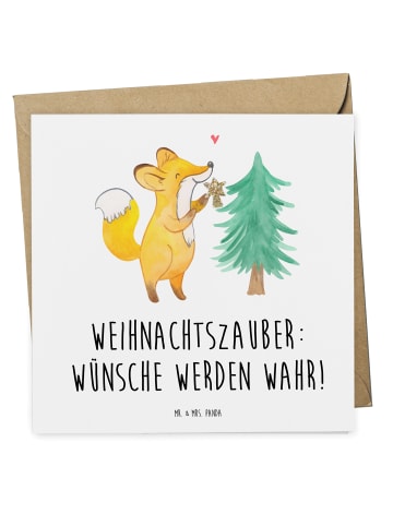 Mr. & Mrs. Panda Gutschein Weihnachtszauber mit Spruch in Weiß