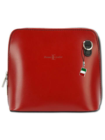 Florence Florence Umhängetasche, Schultertasche Leder rot, schwarz ca. 17cm