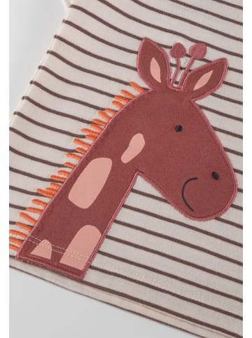 Sigikid T-Shirt Savanne in Creme-Braun geringelt