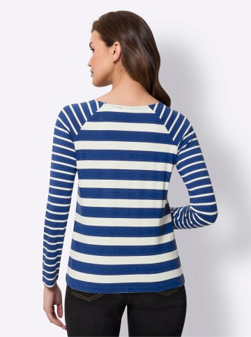Heine Langarmshirt in royalblau-ecru-gestreift