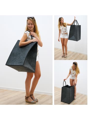 DuneDesign Filztasche Wäschesack grau 43x38x60 cm grau