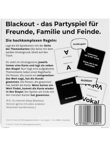 more is more Partyspiel Blackout - White Edition in Weiß