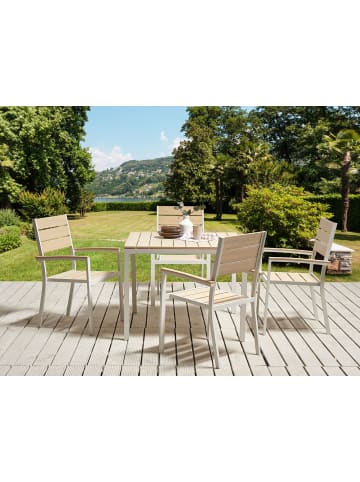 Beliani Esstisch PRATO in Beige/Weiß - (W) 95 x (H) 74 x (L) 95 cm