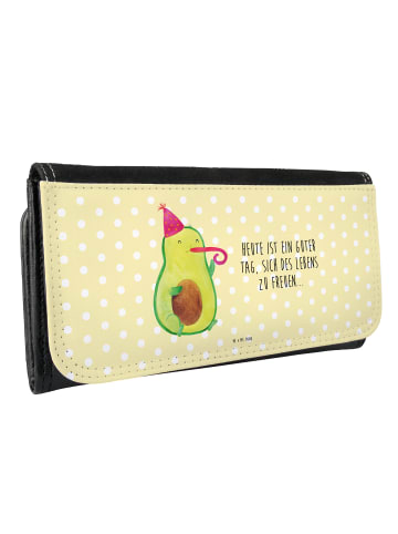 Mr. & Mrs. Panda Damen Portemonnaie Avocado Feier mit Spruch in Gelb Pastell