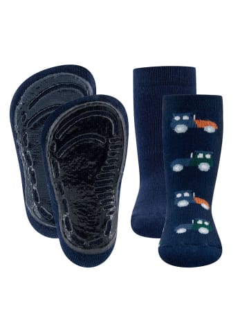 ewers 2er-Set Stoppersocken Trecker/Uni in navy