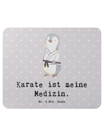 Mr. & Mrs. Panda Mousepad Pinguin Karate mit Spruch in Grau Pastell