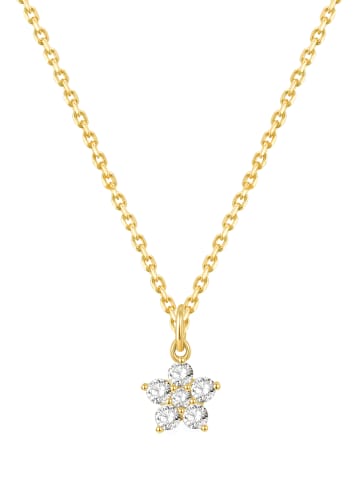 Dear Me Kette 375 Gold Zirkonia Blume in Gold