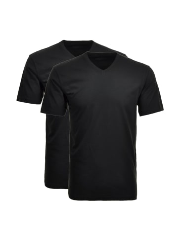 Ragman T-Shirt 2er Pack in Schwarz