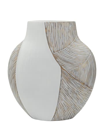 Mauro Ferretti Weiße Harzvase 35 x 13,5 x 37,5 cm
