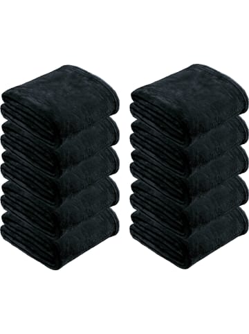 REDBEST Fleece, Microfaser Wohndecke 10er-Pack in schwarz