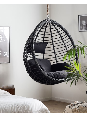 Beliani Hängesessel TOLLO in Schwarz - (W) 100 x (H) 116 x (L) 74 cm