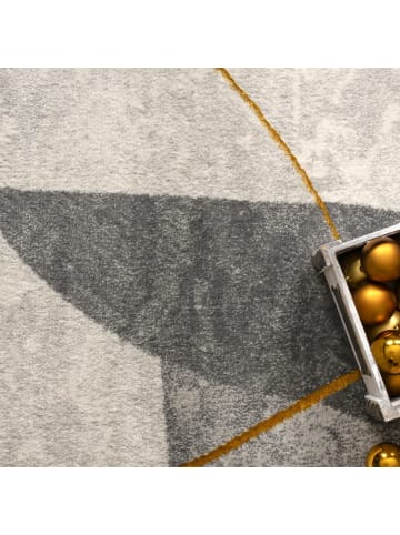 KADIMA DESIGN Teppich Kurzflor Abstrakt Wohnzimmer in Grau