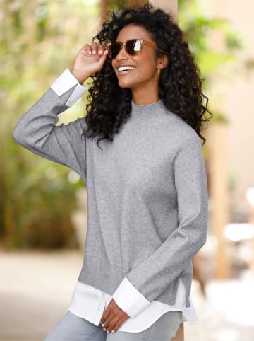 Heine 2-in-1-Pullover in grau-meliert