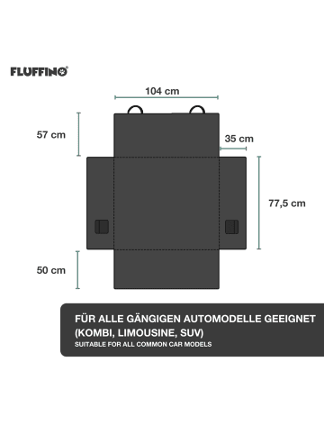 FLUFFINO Kofferraumschutz 104x77,5cm dunkelgrau  grau