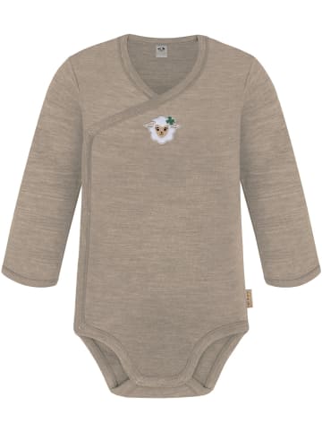 Normani Outdoor Sports 3er Pack Baby Merino Langarm Wickelbody in Blau/Grau/Beige