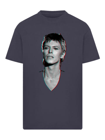 F4NT4STIC Oversize T-Shirt TV Times Pop Star David Bowie Portrait 1977 in marineblau