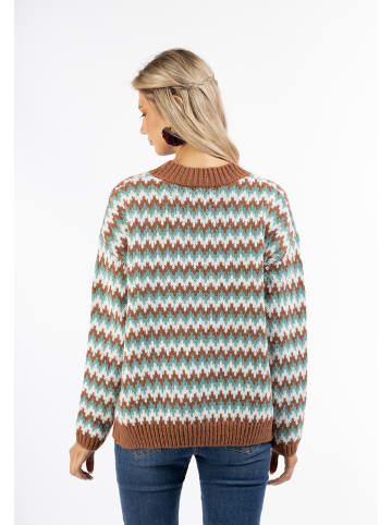 usha FESTIVAL Damen Strickjacke Mit Knöpfen in Rauchmint Mehrfarbig