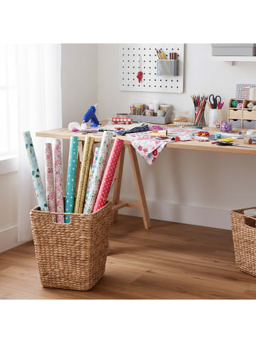 relaxdays Papierkorb in Natur - (B)25 x (H)30 x (T)25 cm