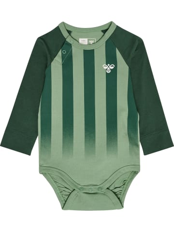 Hummel Hummel Druckknopf Strampler Raglanärmel Hmlstriped Jungen in HEDGE GREEN