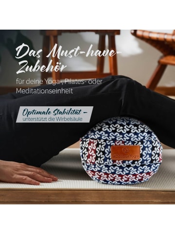 DoYourFitness Yoga-Bolster Tarik gefüllt Dinkelspelz rund Style 17 Bunt