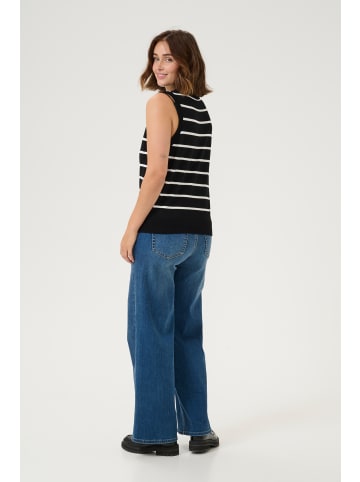 Kaffe Strickpullover KAlizza Regular fit in Black/Chalk Stripe