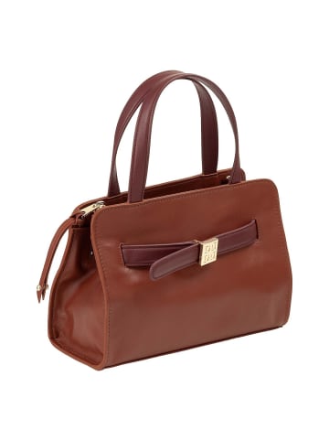 DuDu Schultertasche Leder 23 cm ziegelrot