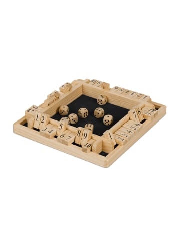 relaxdays Shut The Box Spiel in Natur/ Schwarz