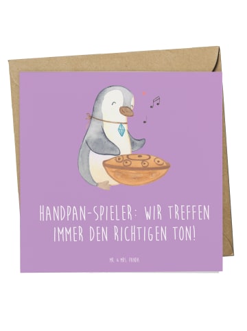 Mr. & Mrs. Panda Deluxe Karte Handpan Spieler mit Spruch in Lavendeltraum