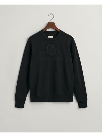 Gant Tonal Shield Rundhals-Sweatshirt in Schwarz