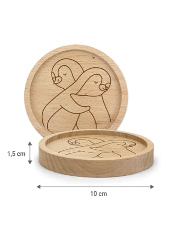 Mr. & Mrs. Panda Tischuntersetzer Pinguine Kuscheln ohne Spruch in Transparent