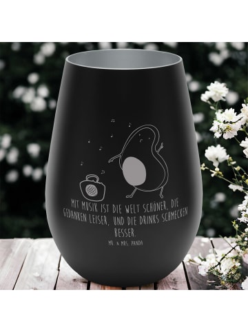 Mr. & Mrs. Panda Gold Windlicht Avocado Tanzen mit Spruch in Schwarz
