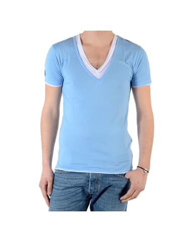 Eleven Paris T-Shirt L2 Basic Double V SS Azur Blau