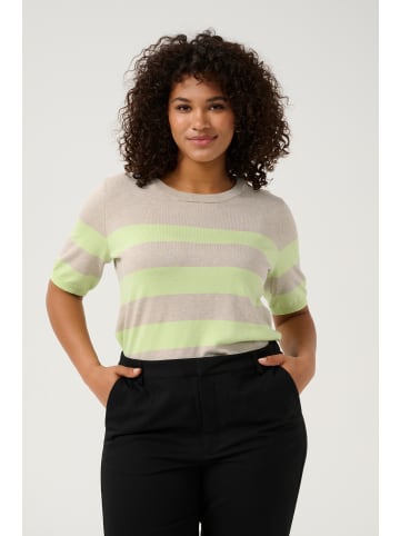 KAFFE curve Strickpullover KClizzy Regular fit in Lettuce/FeatherG. Bold Stripe