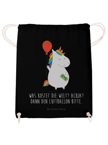 Mr. & Mrs. Panda Sportbeutel Einhorn Luftballon mit Spruch in Schwarz