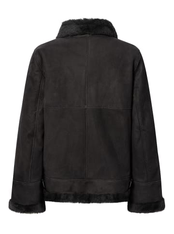 CBL Herren Lammfelljacke in schwarz