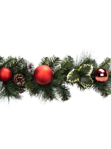 Treppengirlande mit Weihnachtskugeln in Mehrfarben, 200 cm