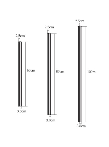 ZMH 2er-Set Wandleuchte LED in schwarz L 80CM 3000K warmweiß lange Hallampe 27W