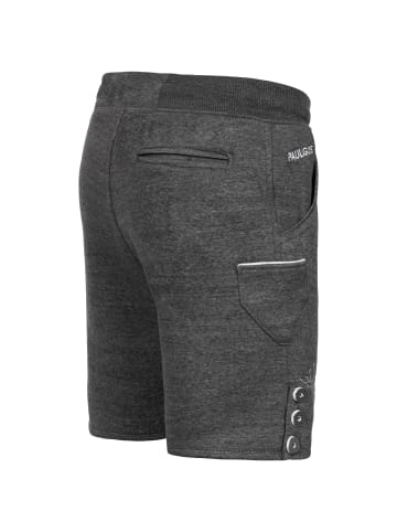 PAULGOS Jogginghose Design Trachten Lederhose Bermuda Shorts Kurz JOK6 in Dunkelgrau