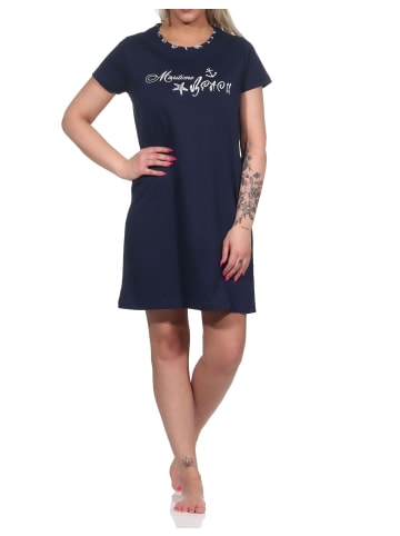 NORMANN Kurzarm Nachthemd - 74863 in marine