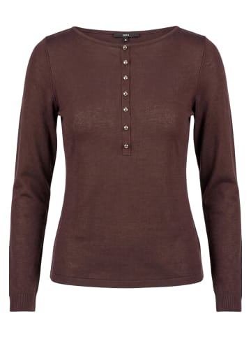 Zero  Langarm-Shirt mit Knopfleiste in Chocolate Plum