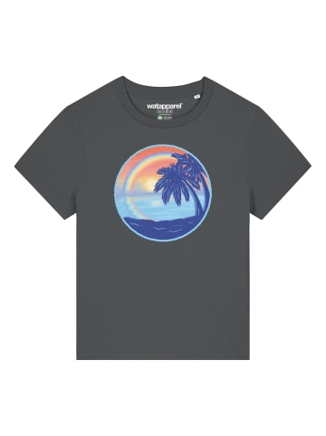 wat? Apparel T-Shirt Sunset Rainbow in Grau