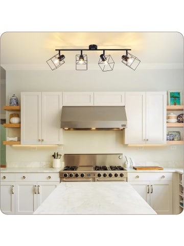 ZMH Deckenleuchte in schwarz 4-flammige E14 Schwenkbar Modern Deckenspot