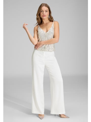 SWING Pailletten-Top in silber beige - 0001