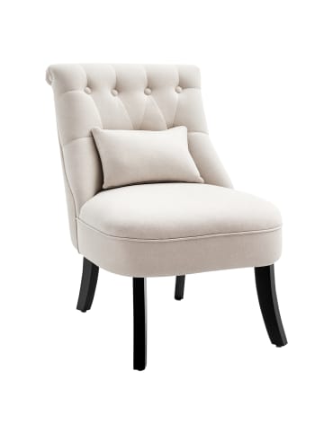 HOMCOM Sessel in Cremeweiß 52,5L x 69B x 77H cm