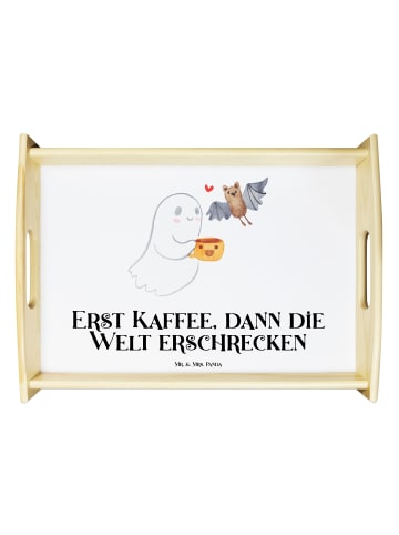 Mr. & Mrs. Panda Ablagetablett Gespenst Kaffee mit Spruch in Weiß