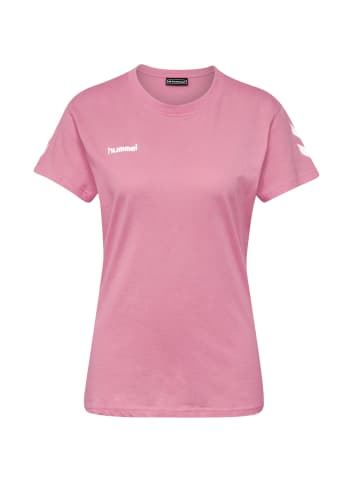 Hummel Logo T-Shirt Kurzarm Top aus Baumwolle HMLGO in Rosa