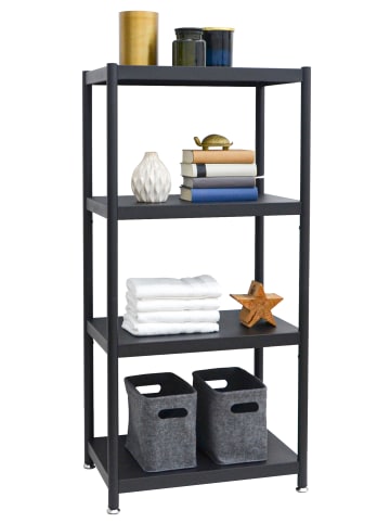 shelfr Industrial Style Metallregal Genk mit 4 Ebenen in Schwarz