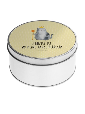 Mr. & Mrs. Panda Kaffeedose Katze König mit Spruch in Gelb Pastell