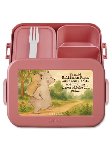 Mr. & Mrs. Panda Lunch Box Papa Bär Design mit Spruch in Rot Pastell