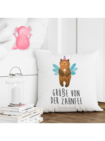 Mr. & Mrs. Panda Kissen Mikrofaser Bär Zahnfee mit Spruch in Weiß